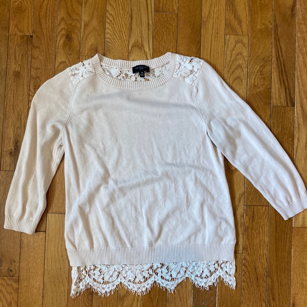 Blush lace sweater